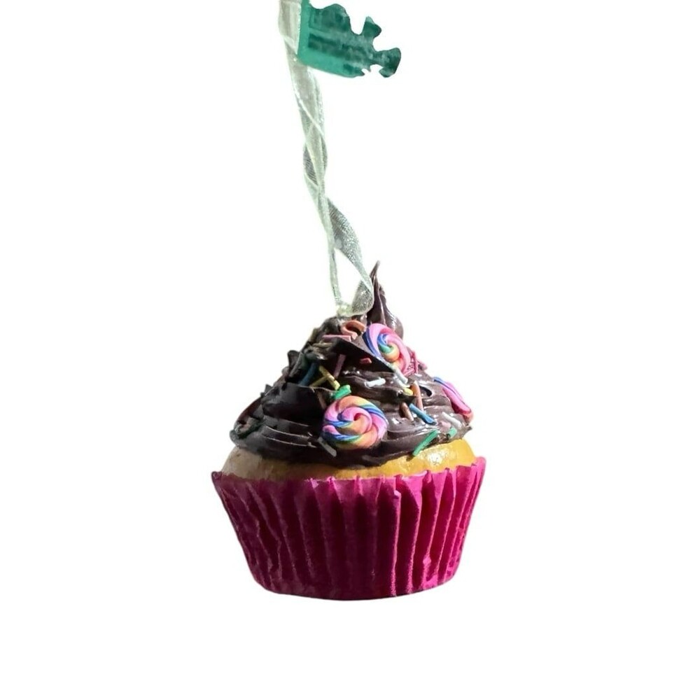 Kurt Adler foam cupcake Christmas Cupcake ornament rainbow sprinkles swirl